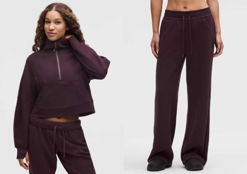 Scuba 寬版剪裁漏斗領半拉鍊式上衣/3,980元,Scuba 中腰寬管褲/3,980元(圖/品牌提供)