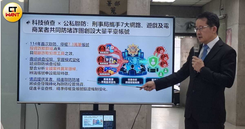 刑事局掌握,其中LINE的涉詐帳號就有26萬筆,這26萬筆全數都透過「語音驗證」。(圖/李俊賢攝)