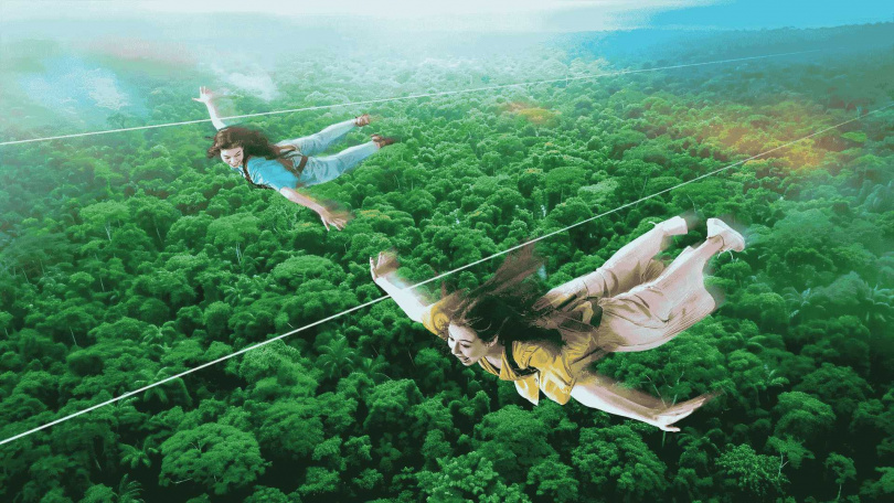 「SKY PHOENIX」為長達280公尺的高空飛索，可讓旅客橫越原始叢林。（示意圖，圖／Klook提供）