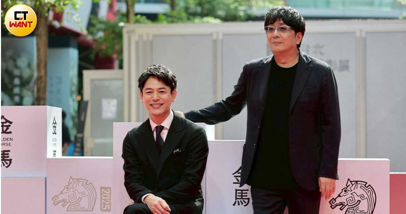 妻夫木聰與導演大友啟史為宣傳《寶島》來台。(圖/黃耀徵攝)