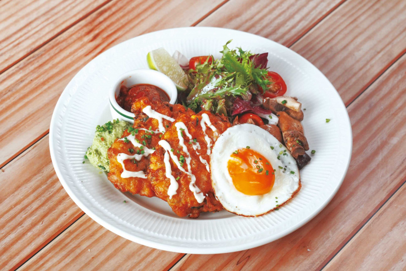 「櫛瓜玉米餅早餐盤」。(圖/樂子theDiner提供)