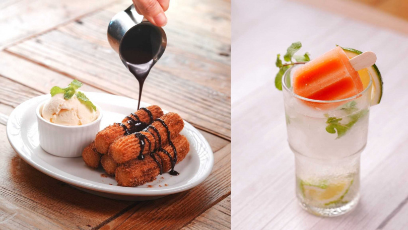 「肉桂吉拿疊疊樂」(左)、「Chill西 Mojito」。(圖/樂子theDiner提供)