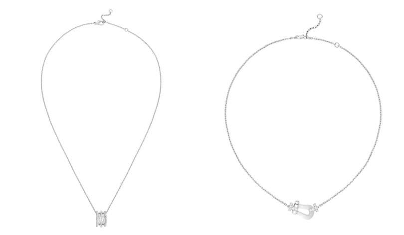 FRED 白金鑲嵌鑽石「Force 10 Rise」項鍊，FRED18K白金和鑲嵌鑽石「Force 10」系列項鍊。（圖／品牌提供）