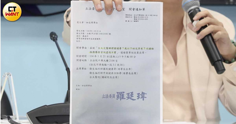 羅廷瑋拿著協調會的通知，強調側翼張冠李戴抹黑他（圖／劉耿豪攝）