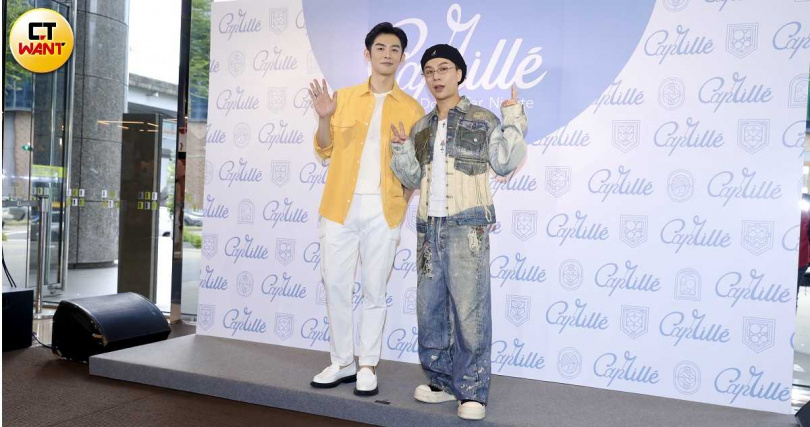 派翠克、蕭子墨一同出席義大利輕奢保養品牌活動。(圖/侯世駿攝)