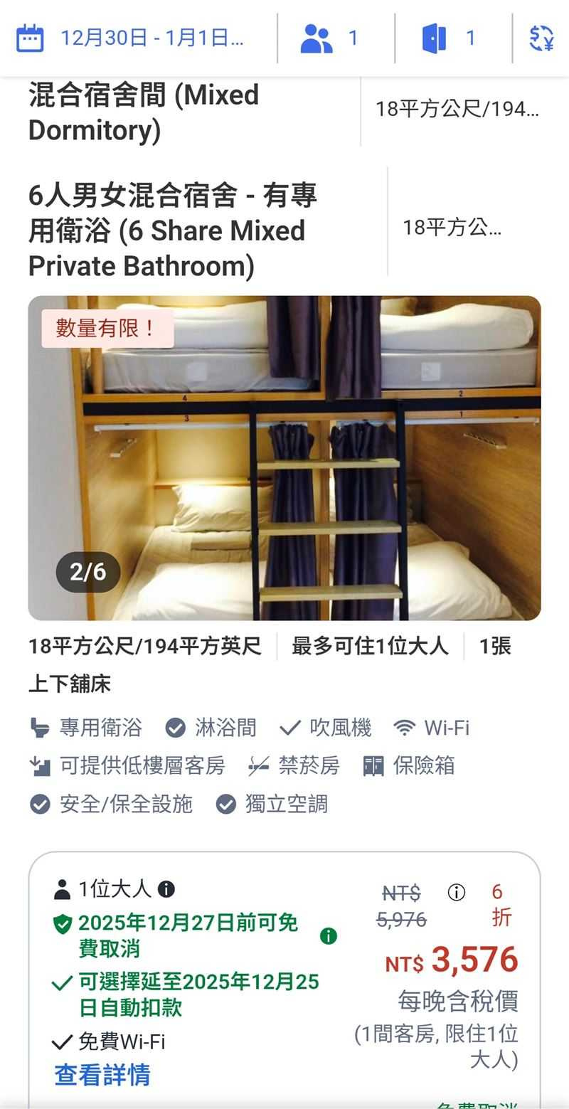 房型為上下舖共用空間,僅提供基本設施,價格卻高達五星飯店等級。(圖/翻攝自PTT)