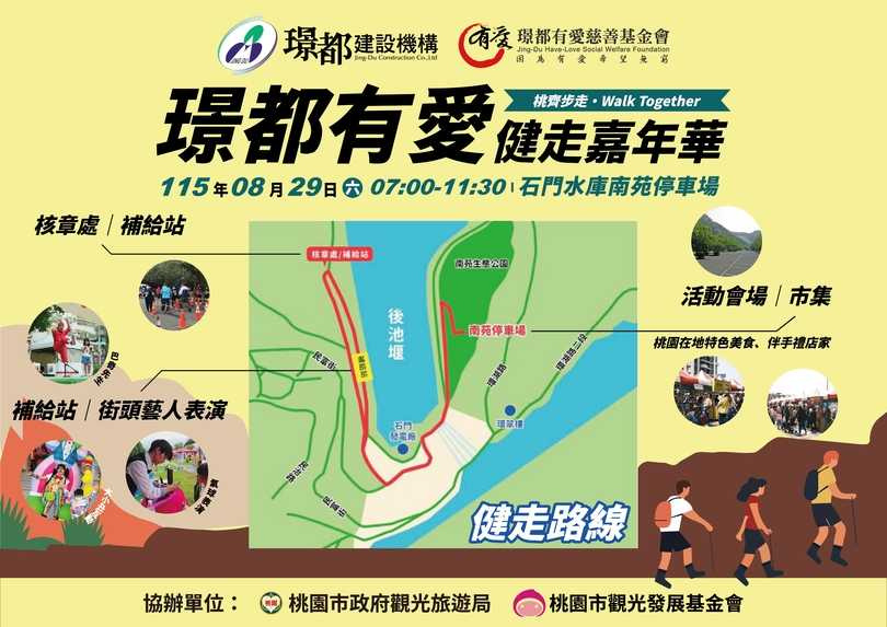 活動路線圖如上，健走路線全長3.5公里，非常適合親子一同走進石門水庫，享受健康與美。（圖／業者提供）