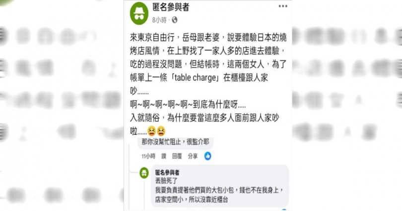 網友貼文。(圖/翻攝自「匿名2公社」臉書)