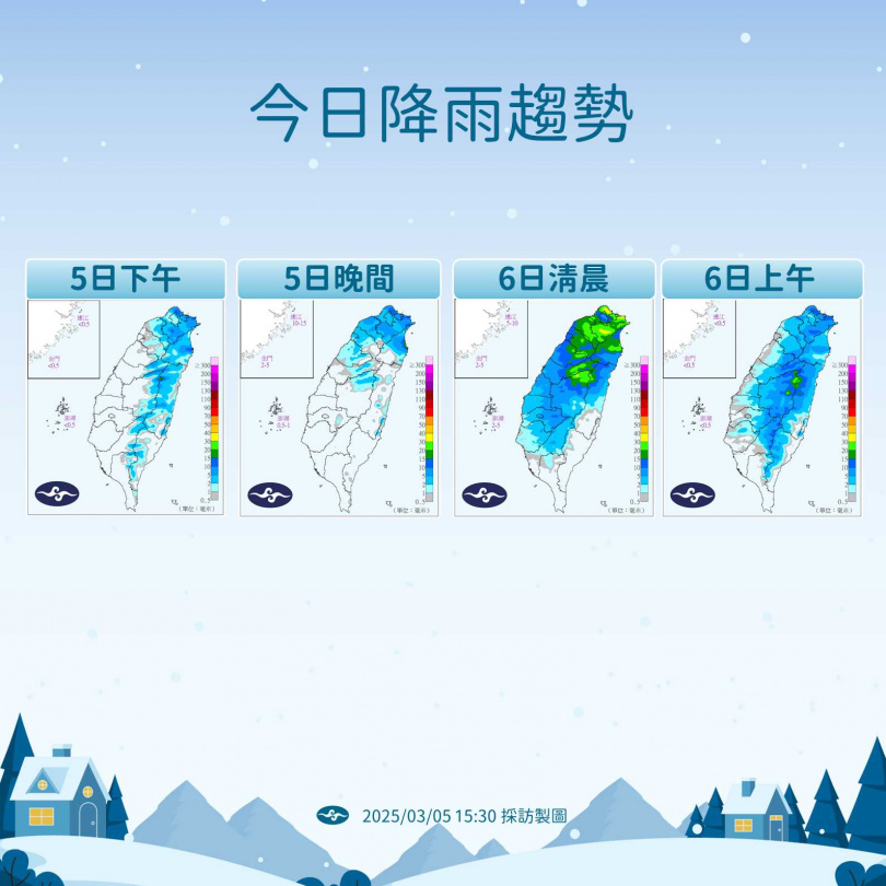 一周降雨趨勢。（圖／氣象署提供）