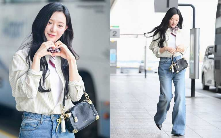 金智媛總是以最可愛的模樣跟粉絲打招呼。她機場這次身上穿的是miu miu的絲巾、手提LOUIS VUITTON手袋、The Whoo 后潤色護唇膏升級版 (品名待提供) (容量與價格未公開)台灣預計9-10月上市。
