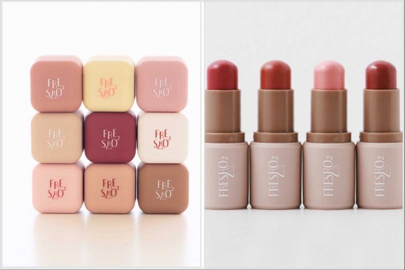 FreshO2 超補水潤唇小方糖6.8g / 380-420元，FreshO2 氣色小麥棒5.3g / 399元（圖／品牌提供）