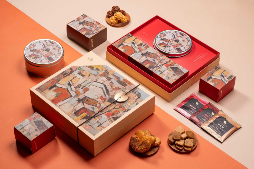 禮盒與「La Famille法米法式甜點」、「COFFEELAND極品莊園咖啡」合作，將法式工藝揉合台灣風土食材，限量3,500份。（圖／老爺行旅提供）