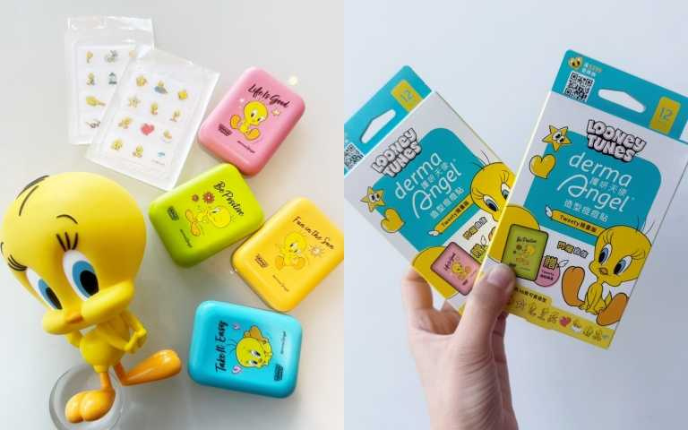 DermaAngel 護妍天使 × Tweety 崔弟印彩造型痘痘貼 36款隨機造型＋4款限量鏡盒，每盒12入/220元（圖／品牌提供）