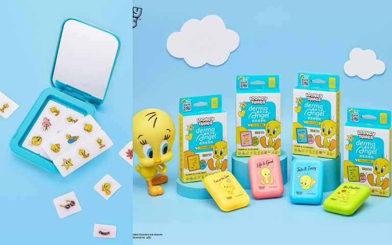 DermaAngel 護妍天使 × Tweety 崔弟印彩造型痘痘貼 36款隨機造型＋4款限量鏡盒 ，每盒12入/220元（圖／品牌提供）