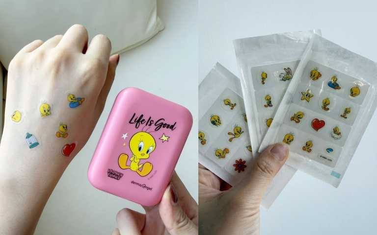 DermaAngel 護妍天使 × Tweety 崔弟印彩造型痘痘貼 36款隨機造型＋4款限量鏡盒，，每盒12入/220元 (粉紅色是寶雅通路限定唷！)（圖／品牌提供）