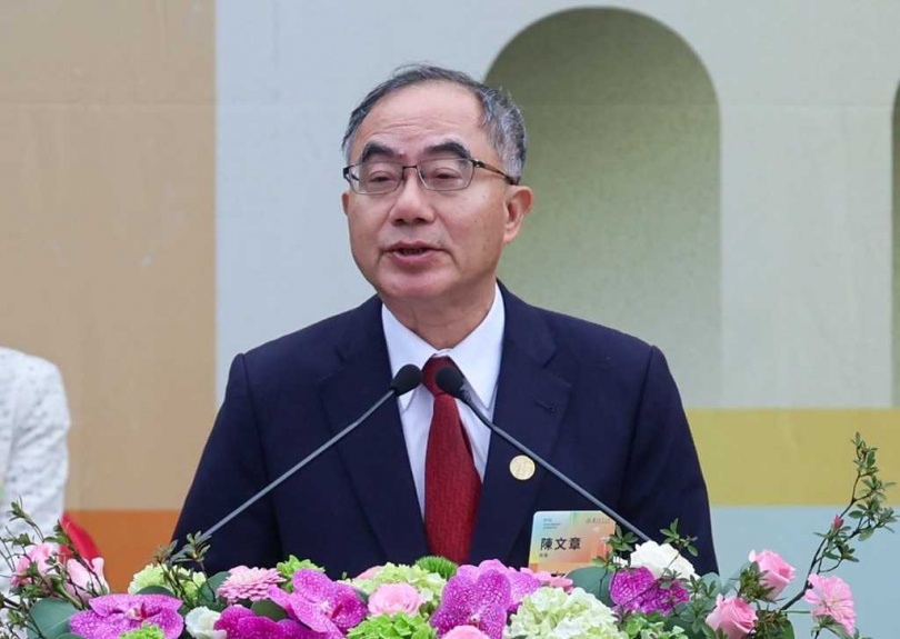 台大於今日舉行創校97年校慶慶祝大會，校長陳文章致詞。（圖／中國時報姚志平攝）