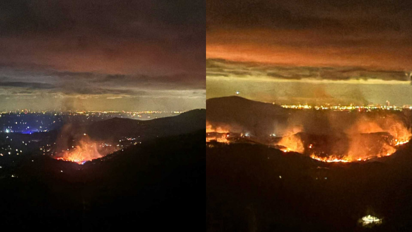 波爾克郡各處山火。(圖/翻攝自社群網站X)