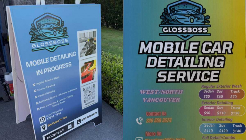 馬克自製廣告牌行銷公司。(圖/翻攝自郭靜純臉書)