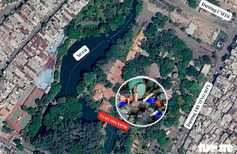 搜尋人員在黎氏蓮文化公園展開挖掘作業，現場陸續發現烈士遺骸及多件隨葬遺物。（圖／翻攝自青年報）