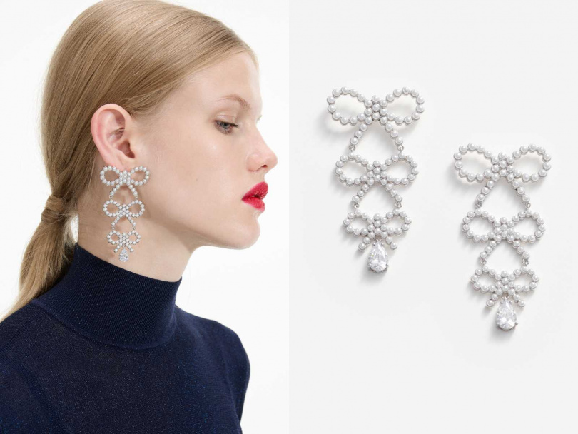 self-portrait 蝴蝶結珍珠耳環／6,800元（圖／品牌提供）