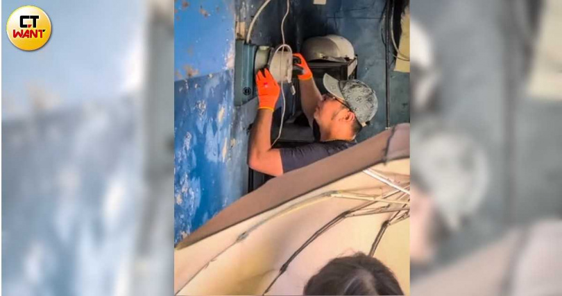 新地主鄭男與1名女性友人突然到懶泥酒吧破壞電表,並辱罵阿修為租屋蟑螂。(圖/投訴人提供)