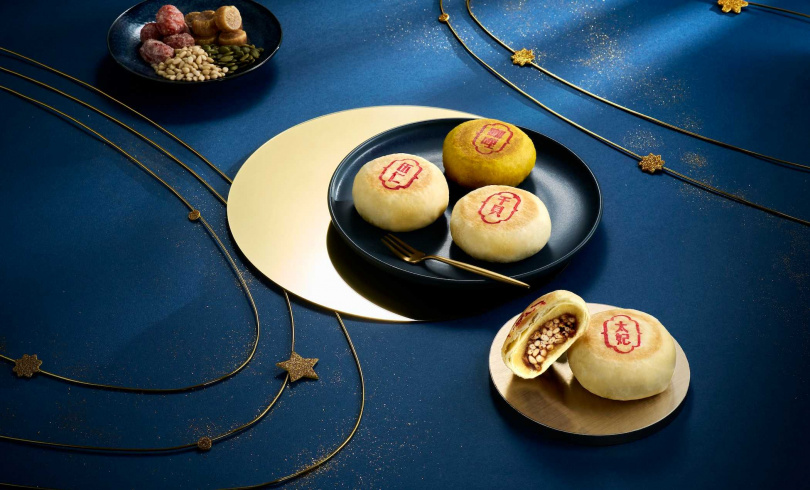 「星光饗月」台式酥皮月餅禮盒即日起開放預購。(早鳥價1,120元,圖/欣葉國際餐飲提供)