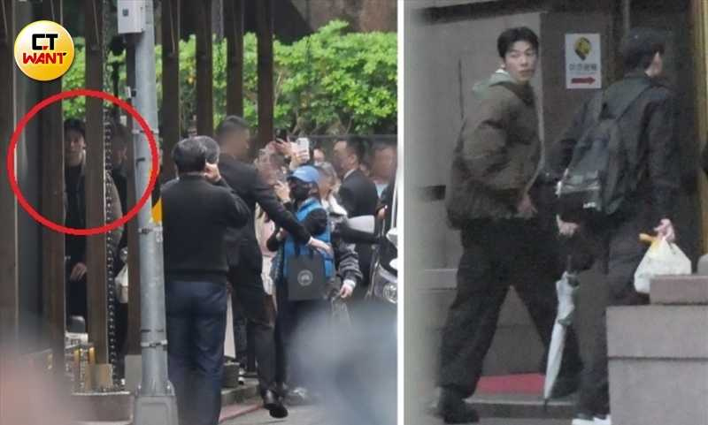 去年12月13日,許光漢結束工作後,沿途同樣被大批粉絲簇擁包圍。(圖/本刊攝影組)