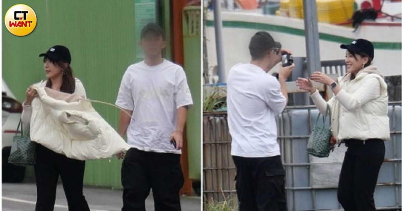 在22日下午，小優與同一名男子去基隆約會，還幫彼此拍照。（圖／本刊攝影組）