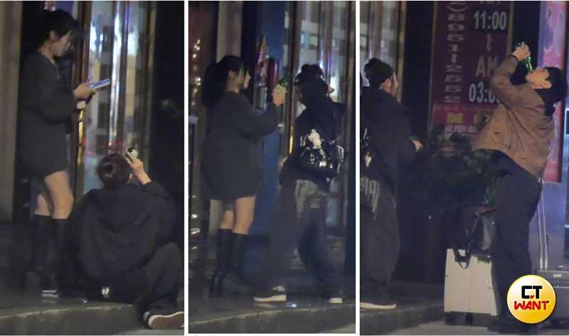 俐蓁從自己包中拿出一瓶燒酒交給坐在地上的黑黑,黑黑豪飲幾口後再將酒還給俐蓁。俐蓁又把酒瓶遞給Cooper,他對著瓶口一飲而盡。(圖/本刊攝影組)