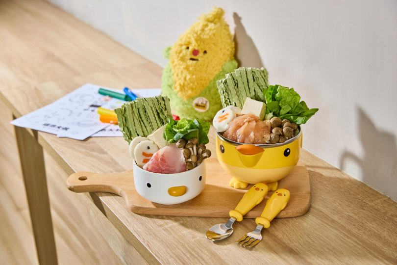 「頭好壯壯兒童餐」是專為小小湯控設計的組合,主餐營養均衡,還附上超可愛的蔬菜娃娃。(圖/雞湯大叔提供)