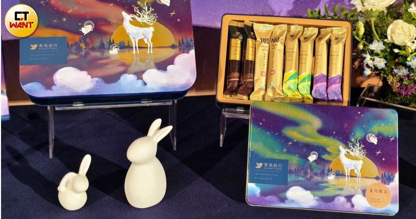 極光秘語禮盒包括限量的「極光異色」款，採用粉紫極光為主色調。（圖／魏妤靜攝）