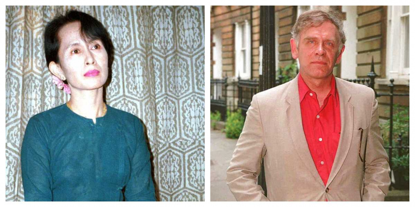 翁山蘇姬和英國學者麥可・亞瑞斯。