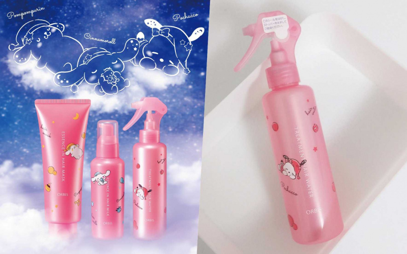 ORBIS人氣代表之一的瞬效護髮家族推出三麗鷗聯名限定瓶，為女孩帶來超萌療癒系奢華護髮體驗！（圖／品牌提供、翻攝自小紅書）