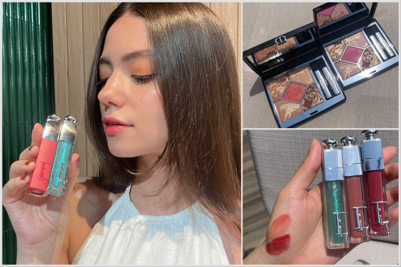 眼妝控絕不能錯過的《迪奧經典五色眼影 限量版》7g / 2,850元，共推出 #654蜜桃金棕與#974盛夏莓果，乳霜質地搭配霧面、緞光與金屬妝效，完美詮釋夏日繽紛神韻。搭配三款沁涼色調的《迪奧豐漾俏唇蜜》，都是一場夏日藝術饗宴。（圖/黃筱婷攝）