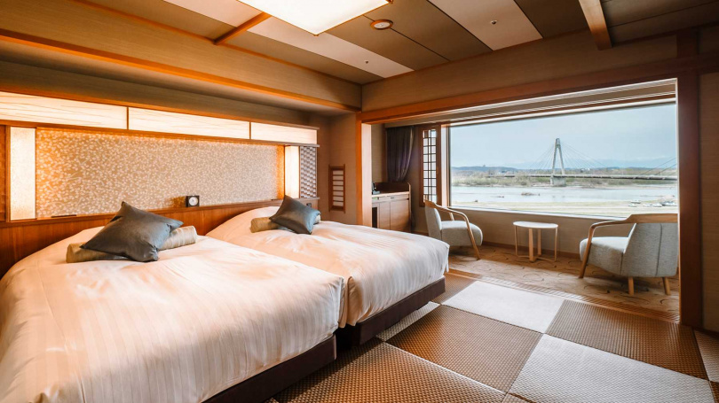 入住位於十勝平原上的「十勝川溫泉第一飯店」，體驗北海道著名的「美人之湯」。（圖／樂天旅遊提供）