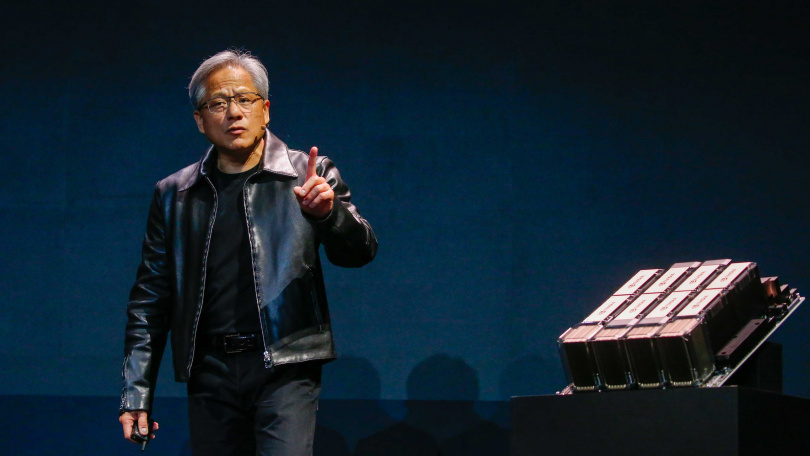 大型科技美股帶動台股成長，圖為輝達NVidia創辦人黃仁勳。（圖／黃耀徵攝）