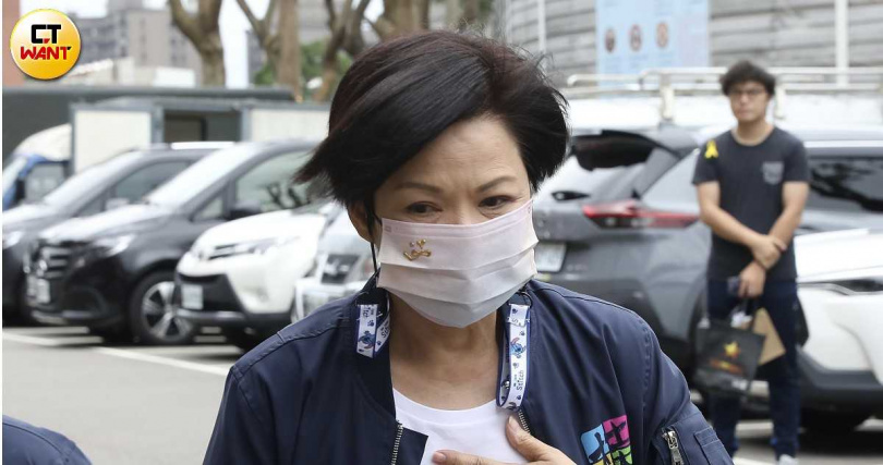 楊貴媚也到場送別陳盈潔。(圖/侯世駿攝)