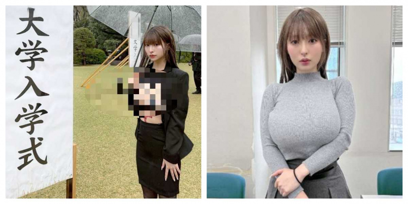 前AV女優桃果明里回歸大學生活，卻因「爆乳壓桌照」等爭議照片遭檢舉，恐將面臨退學危機。（圖／翻攝自桃果明里X）