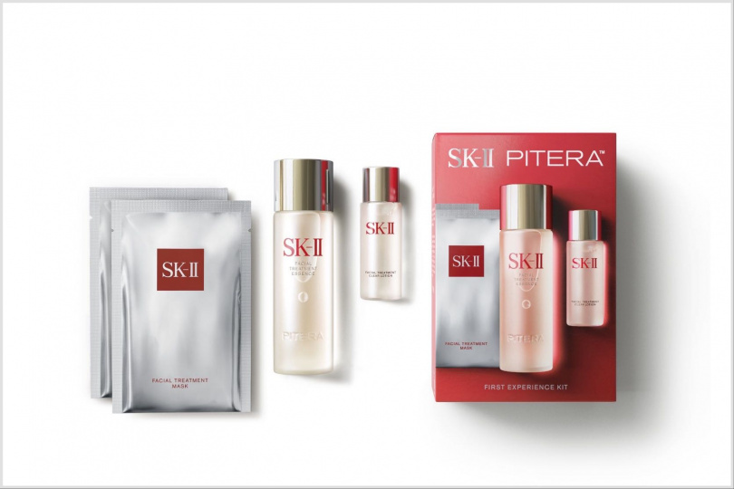 SK-II PITERA™精華體驗組:青春露75ml,青春敷面膜 2片,亮采化粧水 30ml。2,990元。