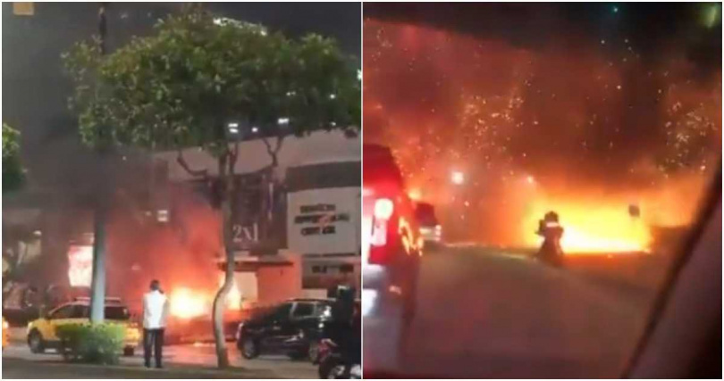 厄瓜多瓜亞基爾(Guayaquil)的1間大型購物中心外才剛發生汽車炸彈攻擊。(圖/翻攝自X平台/Radar Austral)