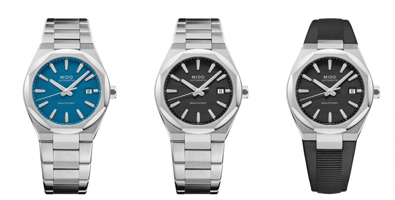 MIDO美度表 Multifort 8 One Crown 藍面、黑面不鏽鋼/27,900元,黑面橡膠款/27,000元(圖/品牌提供)