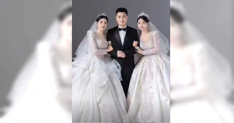 事後警方對3人進行了教育勸導，最終原定於19日的3人婚禮計劃被取消，僅新郎與現任未婚妻完婚。（圖／抖音）