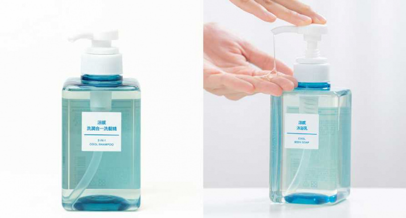 無印良品 涼感沐浴乳 400ml/390元、涼感洗潤合一洗髮精 400ml/390元(圖/品牌提供)