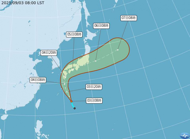 準颱風「琵琶」路徑圖。(圖/中央氣象署)