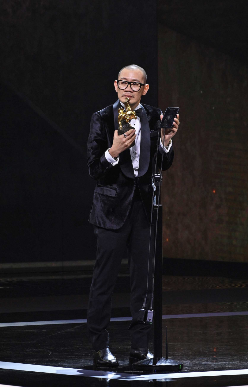 范冰冰透過電話連線發表「最佳女主角」感言創下收視第二高。（圖／台視提供）