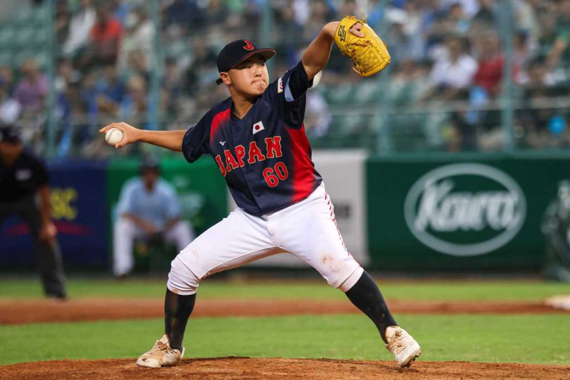 日本隊先發投手阿部旭冴。（資料照／中華棒協提供）