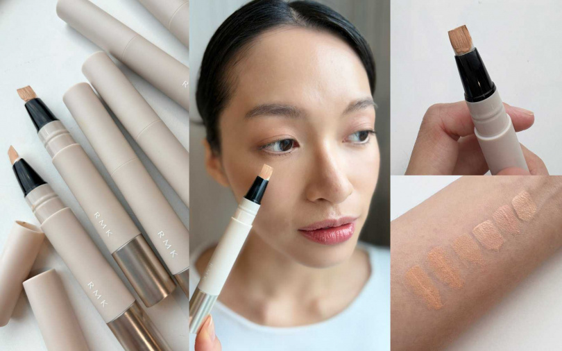 當然一熬夜還是免不了會讓眼神有疲態出現？這時候就是RMK絲柔校色遮瑕筆出場的好時機！質地非常水潤不卡紋之外，採用扁平刷頭設計也方便精準塗抹，用”色彩”與”光線”隱藏妳的惱人黑眼圈。（圖／吳雅鈴攝）