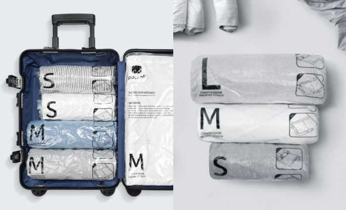 pack all 手捲衣物壓縮袋 六入裝／350元（圖／品牌提供）