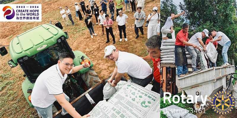 劉瑞麟和微生物相當有緣，2年前擔任台興扶輪社社長時，還推動農村無蠅計畫，用分解發酵的有機肥取代生雞糞，減少蒼蠅孳生和有害化學藥物的使用，可改善土壤健康。（圖／劉瑞麟提供）