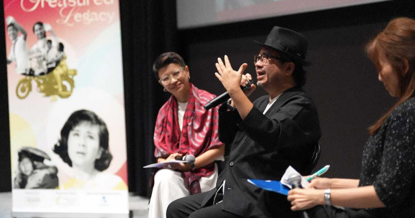 影展精心安排「歌仔戲皇帝」楊麗花主演的《張帝找阿珠》揭開序幕,影視聽中心董事長禇明仁受邀於開幕片映後分享。(圖/國家影視聽中心)